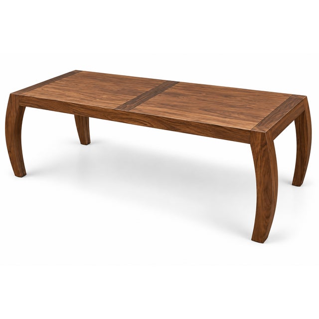 Large Modern Dining Table With Beautiful Walnut Finish For Sale - Image 4 of 6