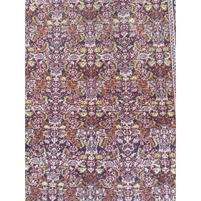 Vintage pair of little Indian rugs with decorative floral design and nice colors with purple, green, orange and yellow,...