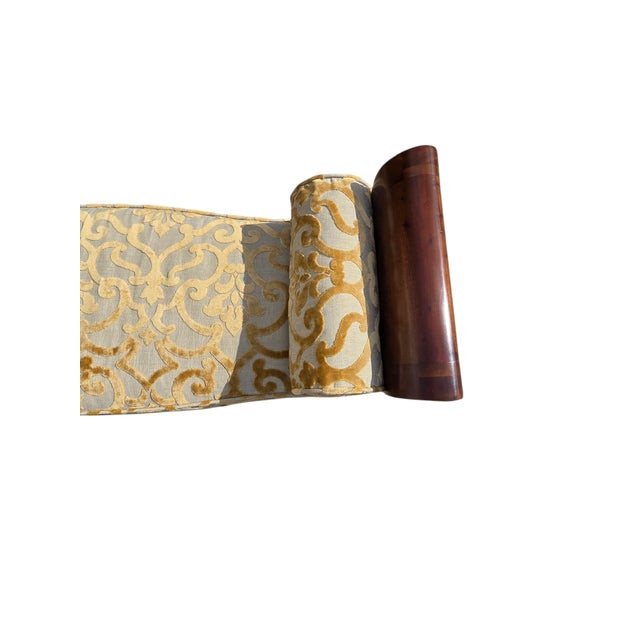 1990s John Richards Window Bench Settee French Regency Damask Neo Classical Ottoman For Sale - Image 11 of 18