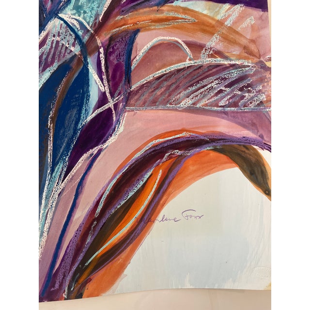 1970s House Plant Watercolor by Knoxville Artist Marilene Foxx For Sale - Image 5 of 8