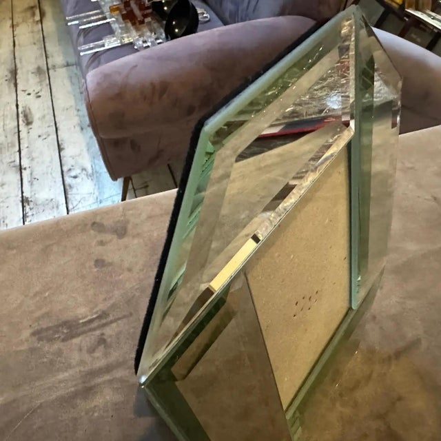 1970s 1970s Mid-Century Modern Mirror and Glass Italian Octagonal Picture Frame For Sale - Image 5 of 11