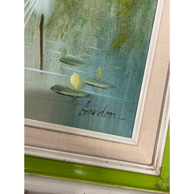 1960s 1960s Pair of Snowy Egret Framed Paintings by Gordon For Sale - Image 5 of 12