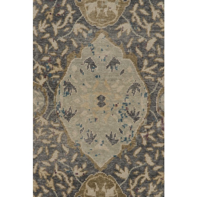 Rug & Kilim Rug & Kilim’s Distressed Classic Style Rug With Ice Blue Medallion Pattern For Sale - Image 4 of 7