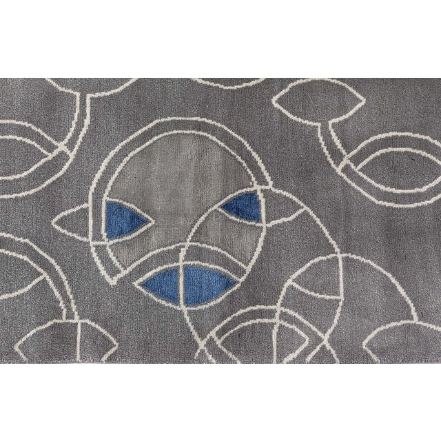 Modern Tibetan 'Hummingbird' Silk and Wool Rug – Art Deco-Inspired Grandeur in Motion by Doris Leslie Blau Size: 14'10" ×...