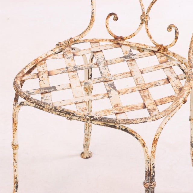 1950s 1950s French Iron Garden Chairs - Set of 4 For Sale - Image 5 of 7
