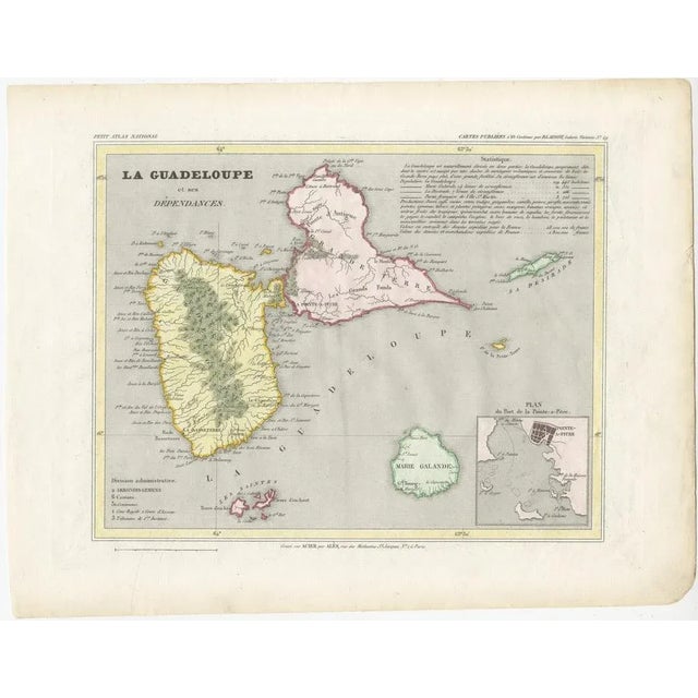 This map titled "La Guadeloupe et ses Dépendances" (Guadeloupe and its Dependencies) is from a Petit Atlas National...