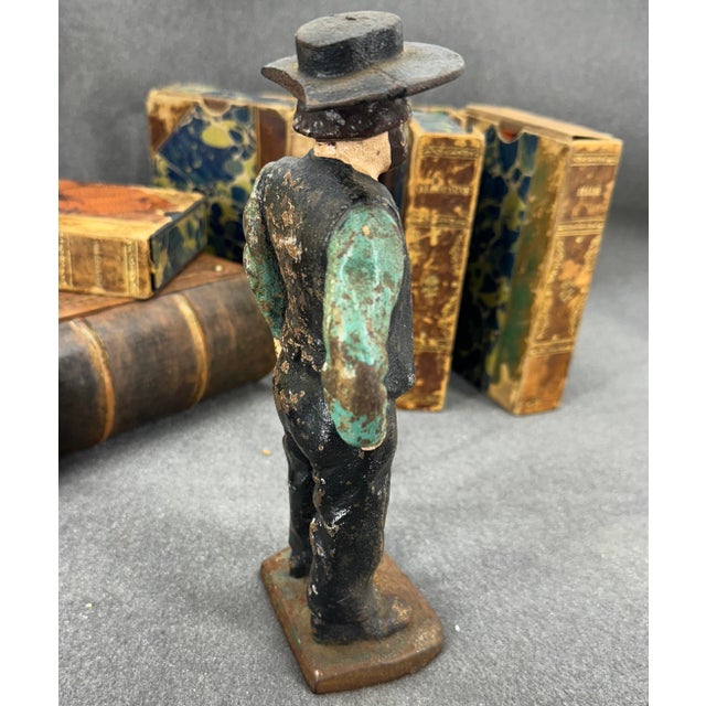 1930s Vintage American Amish Man Cast Iron Door Stopper, Circa 1920-40´s For Sale - Image 5 of 12