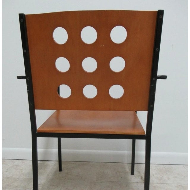1990s Michael Graves Design Kron Prototype Stacking Concept Armchair Round Pilon Brown For Sale - Image 12 of 12