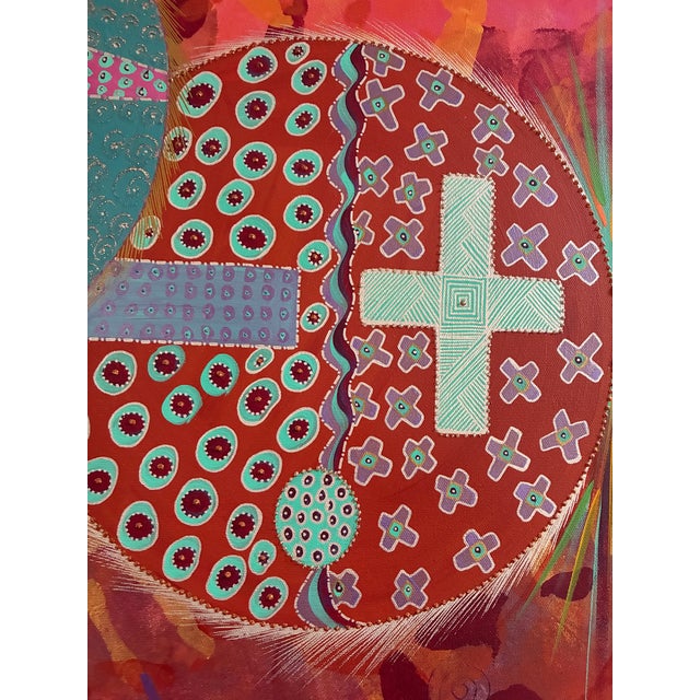 Up for sale is a rare, monumental 48" x 36" original painting by acclaimed Santa Clara / Navajo/Laguna Pueblo artist...