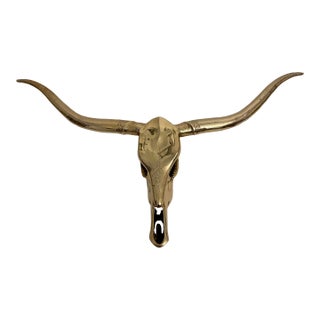 Mid 20th Century Brass Longhorn Wall Sculpture For Sale