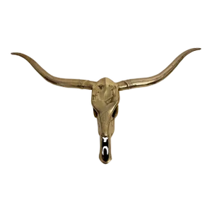 Mid 20th Century Brass Longhorn Wall Sculpture