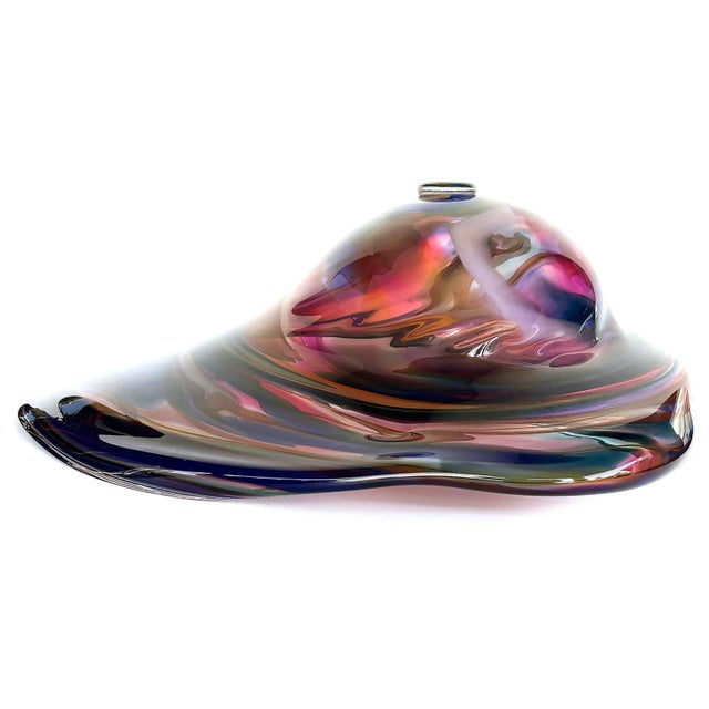 Monumental David Goldhagen Blown Art Glass Centerpiece Bowl, American For Sale - Image 12 of 18