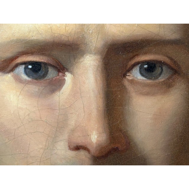 Large 19th Century Oil Painting Military Dress Portrait of Napoleon Bonaparte Wearing the Grand Cross of the Légion D’honneur For Sale - Image 9 of 18