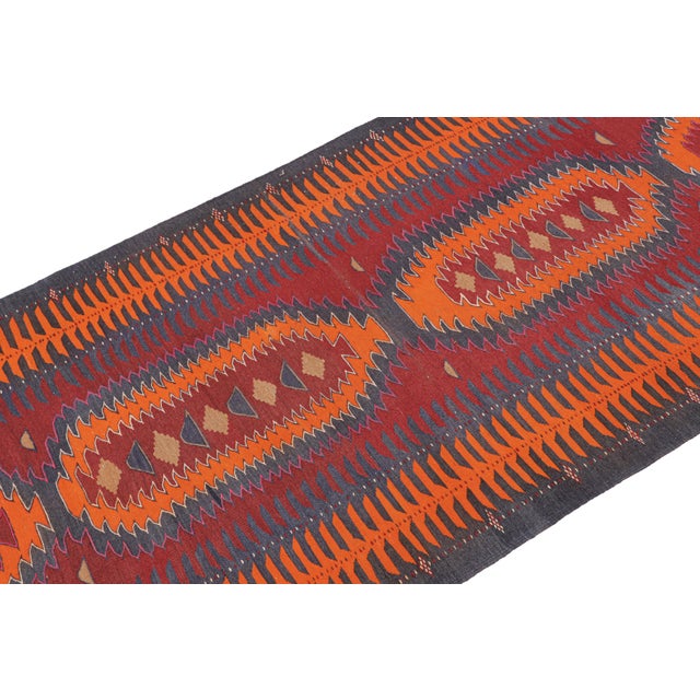 Rug & Kilim Vintage Persian Karadagh Kilim in Red & Orange-Blue Medallions by Rug & Kilim For Sale - Image 4 of 7