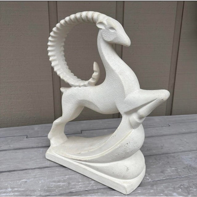 Ceramic Mid 20th Century Haeger Leaping Gazelle Textured Ceramic Figurine Statue 19” For Sale - Image 7 of 8