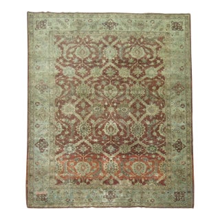 Antique Zabihi Collection Crimson Persian Tabriz Room Size Rug - 9'8" x 12'10" For Sale