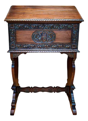 Spanish Renaissance Revival Carved Walnut Vargueno-Style Writing Desk