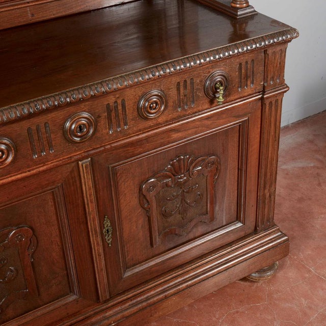 Umbertine Carved Walnut Sideboard with Raised Plate Rack For Sale - Image 18 of 18