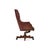 English Tufted Red Leather Swivel Office Chair For Sale - Image 3 of 10