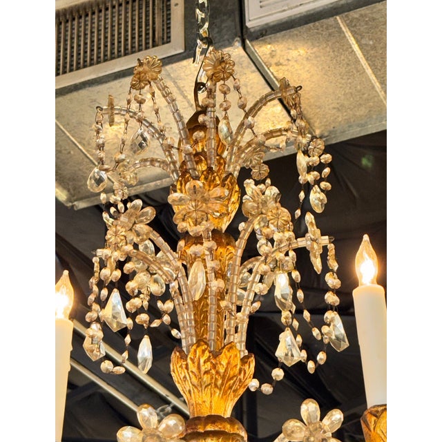 19th Century Italian Giltwood and Crystal Chandelier For Sale - Image 4 of 5