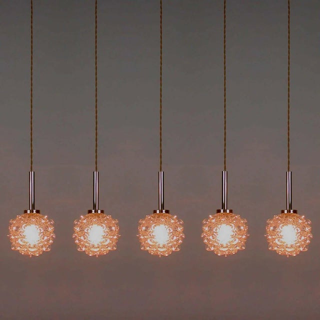 Mid-Century German Clear Bubble and Brass Pendant, 1960s For Sale - Image 15 of 17