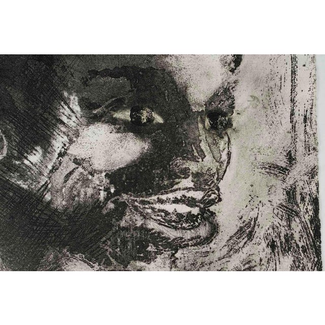 Modern Faces in Black, 20th Century, Ink on Paper For Sale - Image 3 of 5