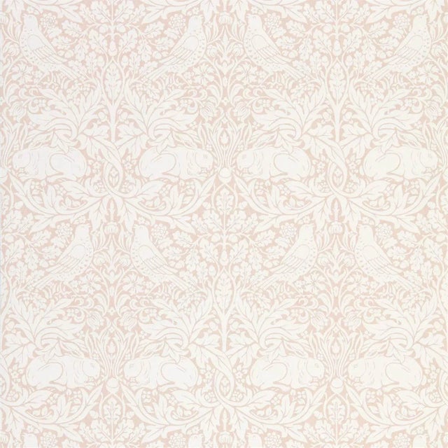 Morris & Co Pure Brer Rabbit Wallpaper in Faded Sea Pink For Sale