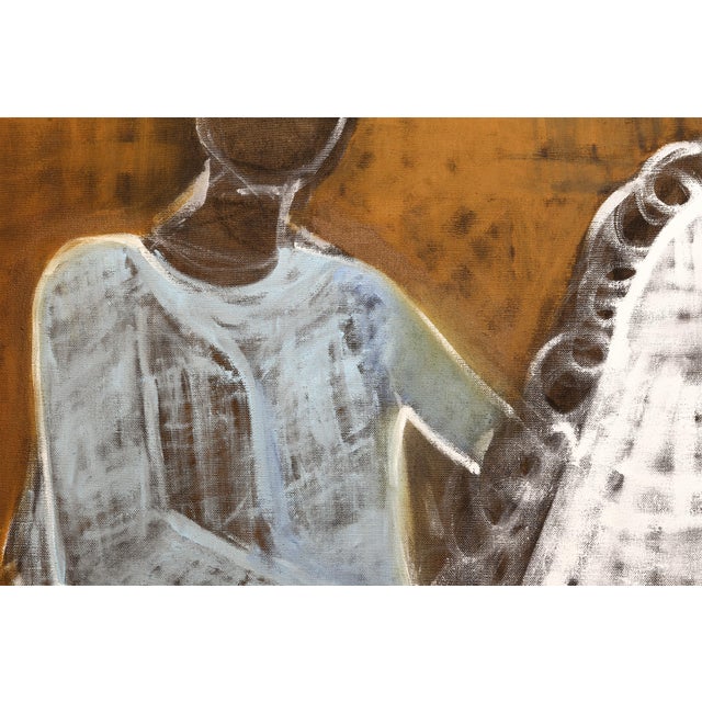 Textile Contemporary Large Horse Oil Painting. Equestrian Painting 200 X 180 Cm For Sale - Image 7 of 12