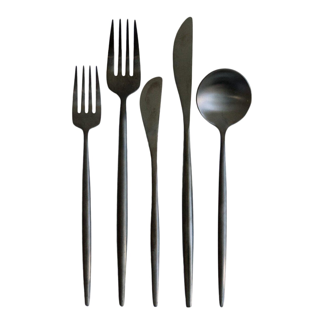 Luna Matte Black Flatware Set Set of 5 Chairish