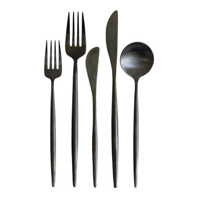 Luna Matte Black Flatware Set Set of 5 Chairish