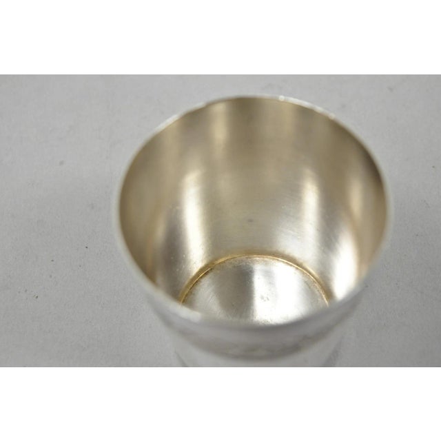 Antique Christofle French Silver Plated Shot Glass Goblet Cup W/ Wreath Pattern For Sale In Philadelphia - Image 6 of 12