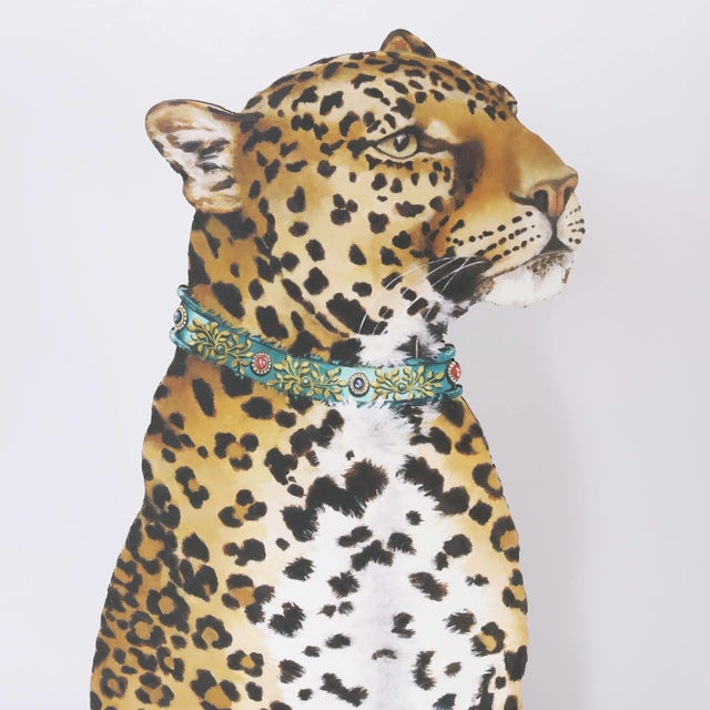 Pair of Leopard Wooden Silhouettes by Katherine Barnell For Sale - Image 4 of 7