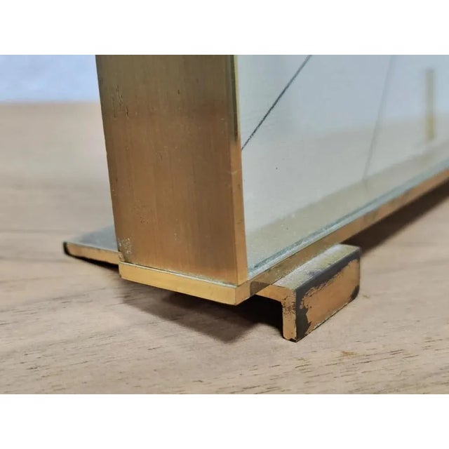 Gold Hollywood Regency Brass Table Clock attributed to Kienzle, Germany, 1960s For Sale - Image 8 of 10