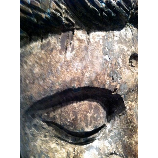 Large Wood Sculpture of Boddhisatva Head Ming Dynasty For Sale - Image 10 of 17