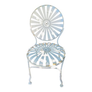 1920s Francois Carre Metal Garden Chair Sunburst For Sale