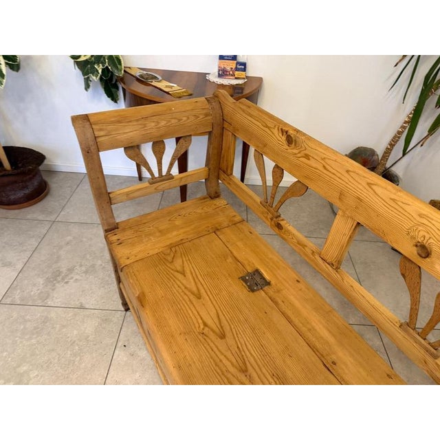 Antique Biedermeier Provincial Chest Bench For Sale - Image 6 of 11