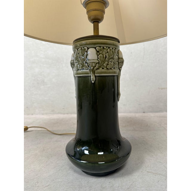 Ceramic Art Nouveau Lamps by Gustave De Bruyn, 1890s, Set of 2 For Sale - Image 7 of 14