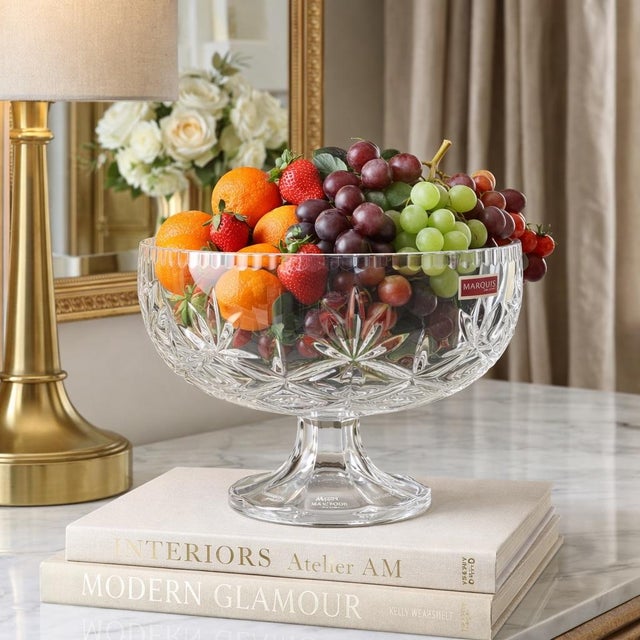 Elevate your interior styling with this elegant Waterford Marquis “Christie” crystal footed bowl, a timeless piece that...