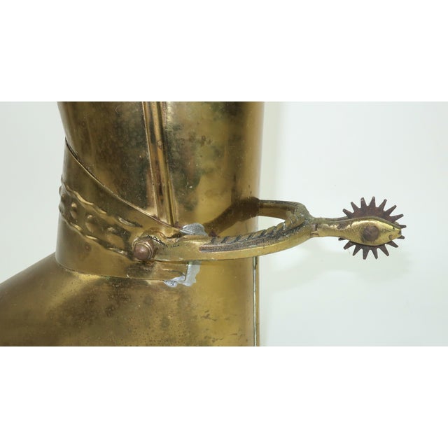 Vintage English Brass Boot Umbrella Stand For Sale - Image 11 of 14