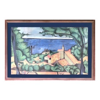 Vintage Landscape Painting in the Manner of Paul Cézanne For Sale