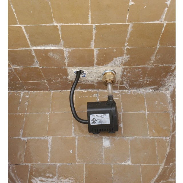 Metal Large Tamegroute Green Moroccan Mosaic Tile Fountain For Sale - Image 7 of 7