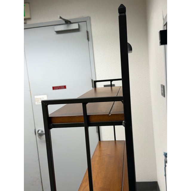 2010s Industrial Iron + Wood Four-Tier Étagère For Sale - Image 5 of 12