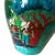 Vintage Mexican Folk Art Vase Handpainted Terracotta Colorful Green Blue Red Glossy 8" X 7" For Sale - Image 14 of 15