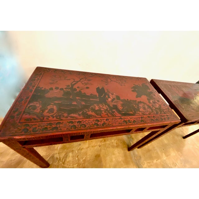 Early 20th Century Pair Chinese Coromandel Lacquer Consoles For Sale - Image 5 of 12
