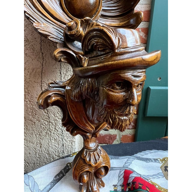 Brown Antique French Wall Hanging Plaque Breton Brittany Carved Walnut C1890 For Sale - Image 8 of 18