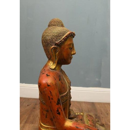 Carved Burmese Buddha Statue For Sale - Image 9 of 12