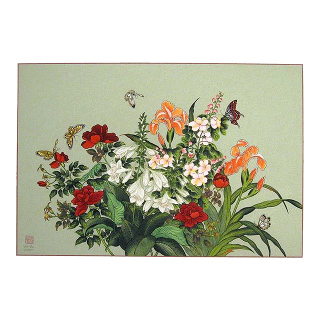 An-Li Han "Winter Flowers" Signed & Numbered LTD Ed Serigraph Floral Art Print For Sale