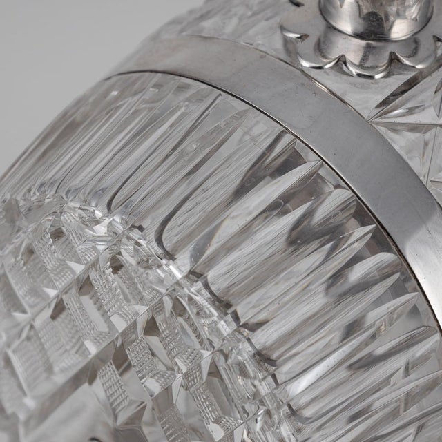 19th Century Victorian Silver Plated & Glass Spirit Barrel from Mappin & Webb, 1890s For Sale - Image 4 of 18