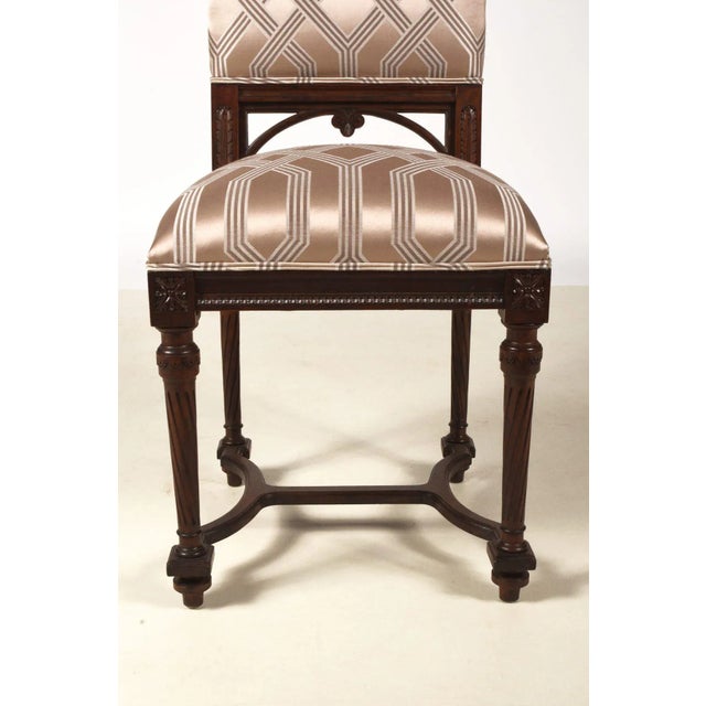 Wood Louis XVI Style Walnut Dining Chairs, Set of 6 France, 19th Century For Sale - Image 7 of 8