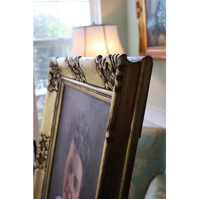 1952 Kenzo Nakamori Signed Oil Portrait of a Woman in Ornate Giltwood Frame For Sale - Image 13 of 18